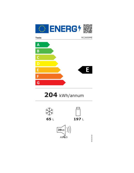 TESLA RC2600ME 177.5x55x55 cm 262lt E CLASS ΛΕΥΚΟ
