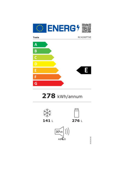 TESLA RC4200FTXE 185x70x67 cm 276lt E CLASS INOX