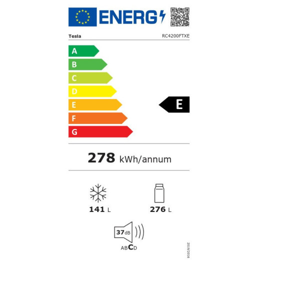 TESLA RC4200FTXE 185x70x67 cm 276lt E...