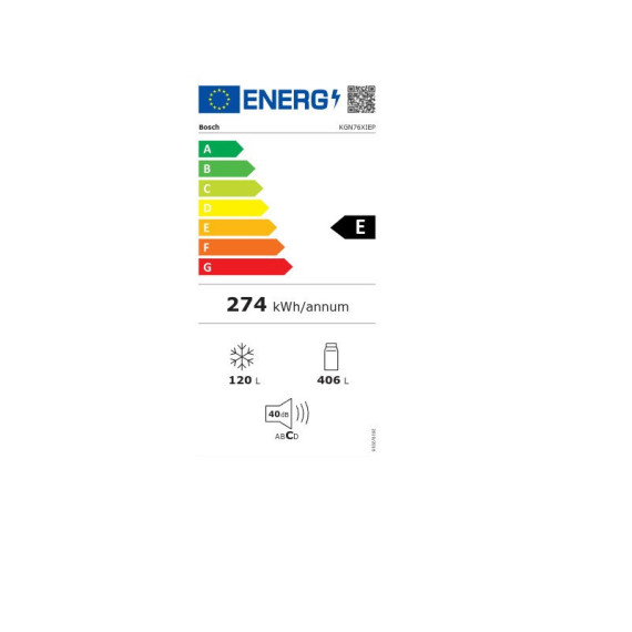 BOSCH KGN76XIEP 186x75x80 INOX NF...