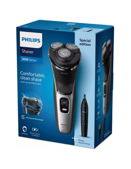 ΞΥΡΙΣΤΙΚΗ PHILIPS S3143/02 +NOSE TRIMMER ΕΠΑΝΑΦ. WET AND DRY