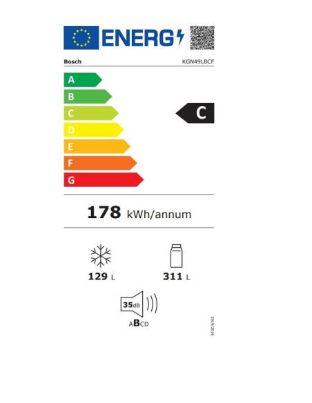 ΨΥΓ/ΚΤΗΣ BOSCH KGN49LBCF 2,00χ70 C CLASS FNF ΜΑΥΡΟ ΓYΑΛΙ