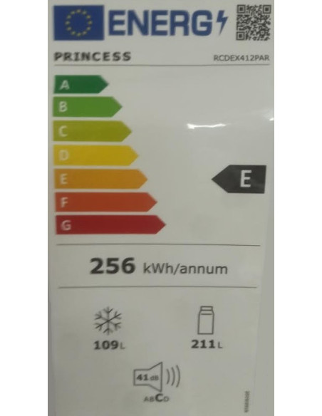 PRINCESS RCDEX412PAR 185x60 NOFROST INOX E CLASS