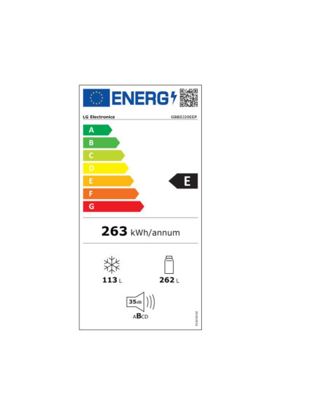 LG GBBSJ20EEP TOTAL NF GREY 203x60x68 E CLASS 375lit